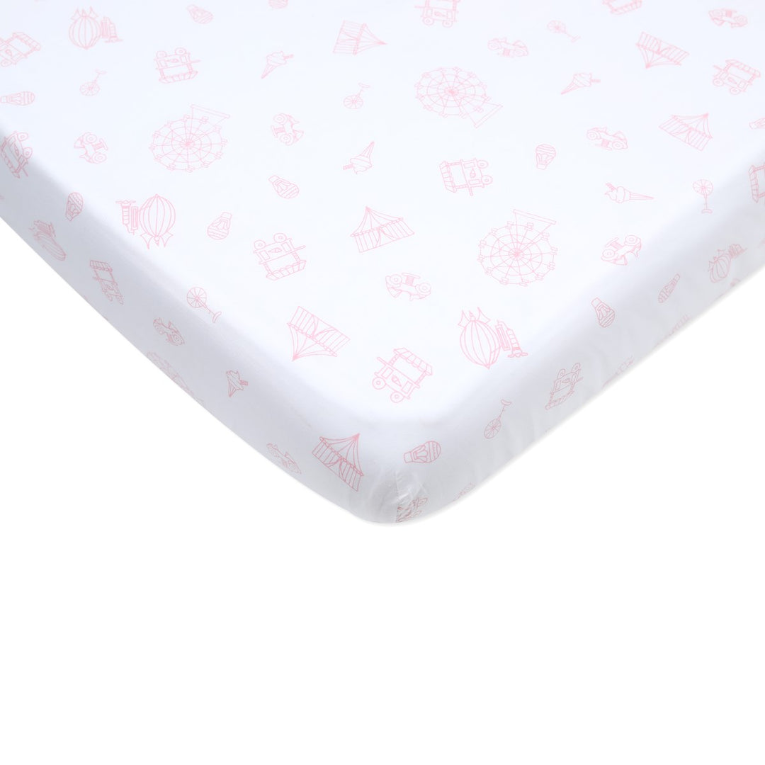 Light Pink Cot Dohar Bedding Set For Babies | Soft Cotton | Set Of 5