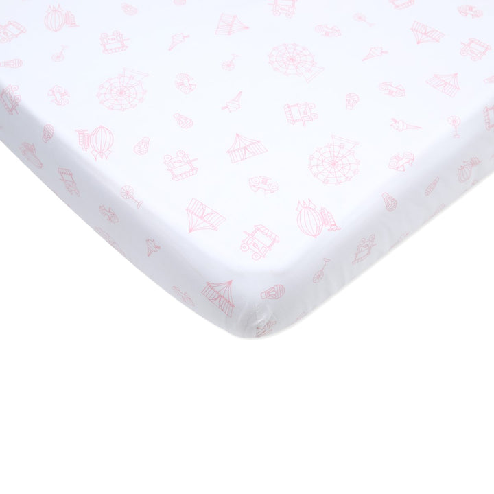 Light Pink Cot Dohar Bedding Set For Babies | Soft Cotton | Set Of 5