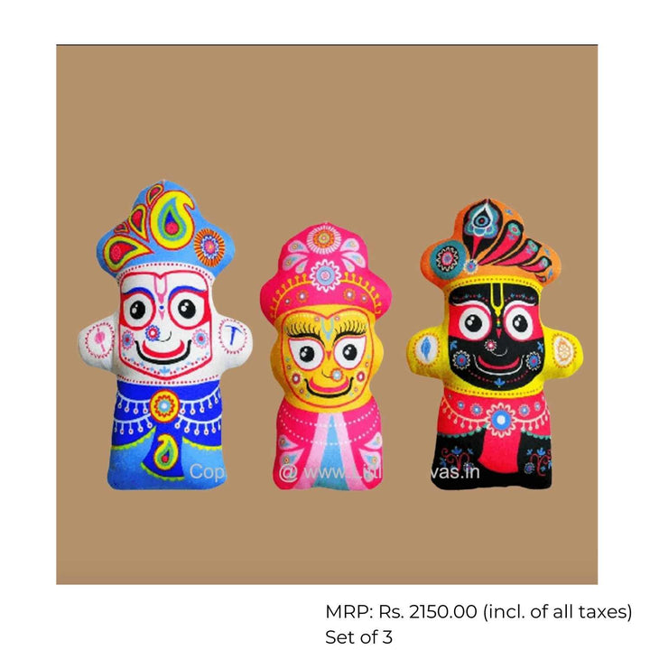 Lord Jagannath, Balarama, Subhadra | Indian Mythological Toys | Set Of 3