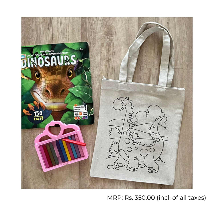 Little Dinosaur Tote Bag | DIY Activity | Birthday Return Gift | Eco-Friendly