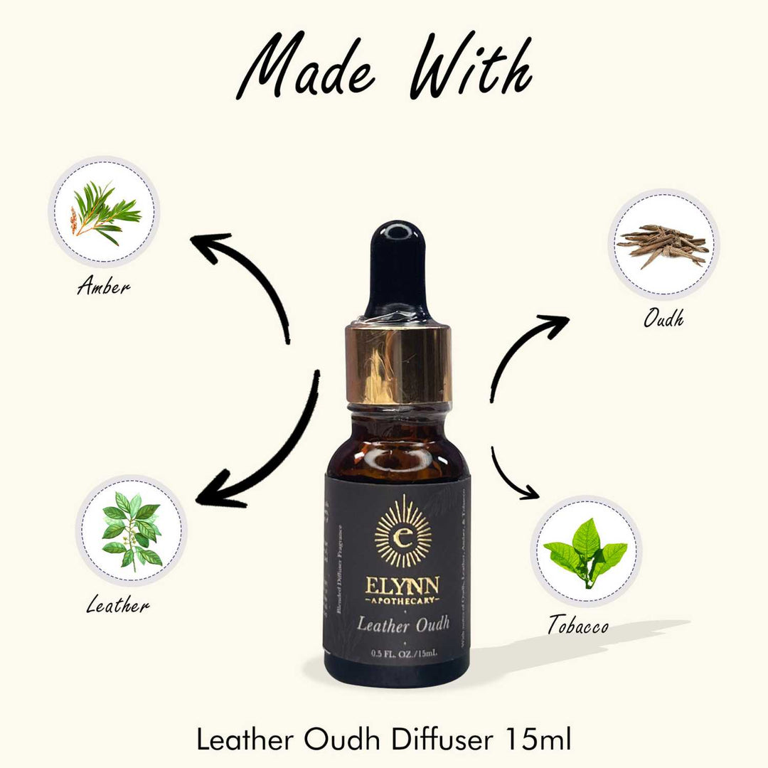 Leather Oudh Diffuser Oil | Luxurious Woody Fragrance | 15 ML