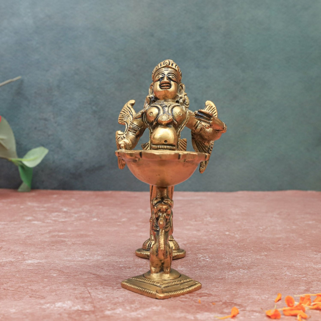 Lord Garuda Aarti Pooja Diya | Hand-Crafted In Brass | Ethnic Pooja Decorations