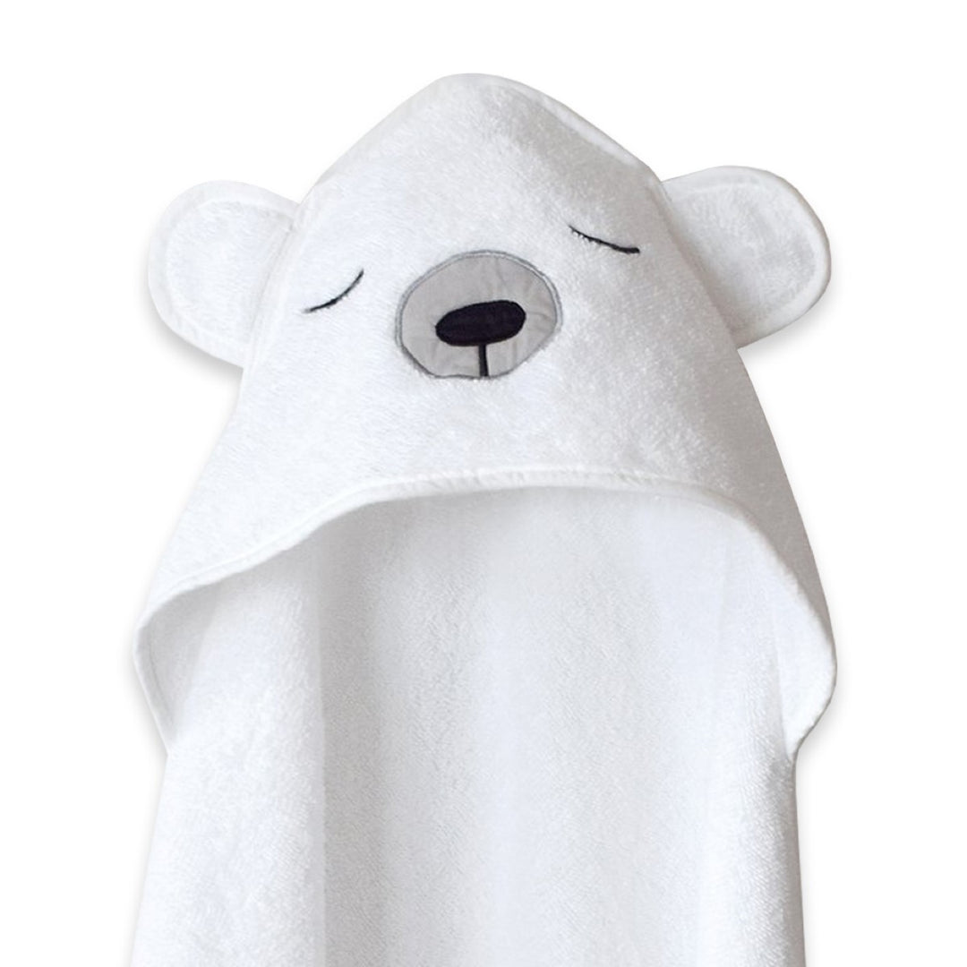 Polar Bear Hooded Bath Towel For Kids | Organic Cotton | Sustainable | White