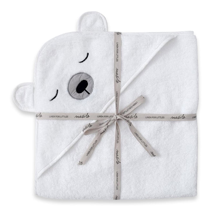 Polar Bear Hooded Bath Towel For Kids | Organic Cotton | Sustainable | White