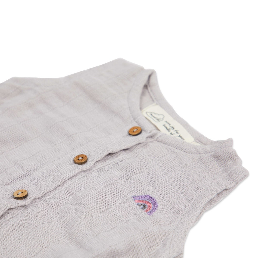 Soft Muslin Baby Romper | Baby Onesies | Breathable & Comfy | 100% Organic Cotton | Grey