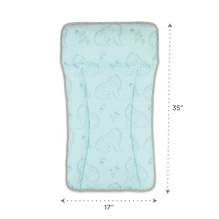 Hand-Crafted Bear Print Changing Mat For Babies | Baby Essentials | Organic Cotton | Light Blue