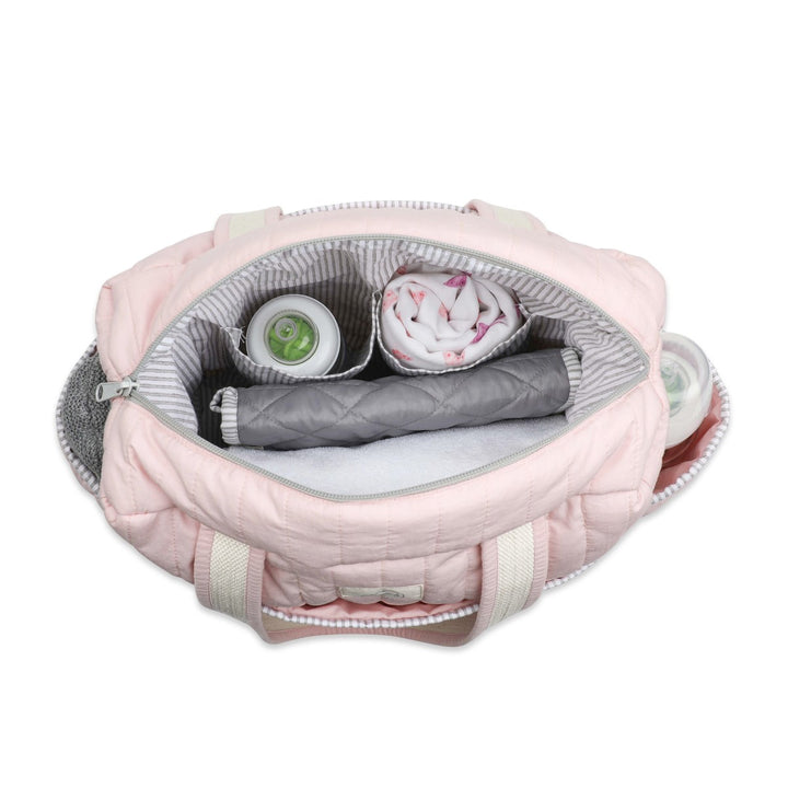 Minimalistic Baby Diaper Bag | Baby Essentials | Hand-Crafted | Organic Cotton | Blush Pink