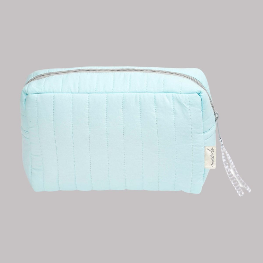 Organiser Pouch For Babies | Hand-Crafted | Organic Cotton | Toiletries to Little Toys | Sky Blue