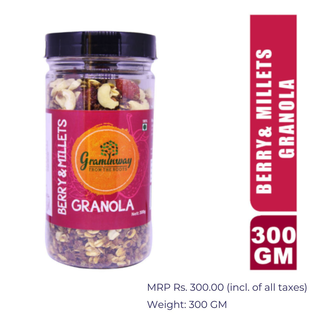 Berry & Millets Granola | A Healthy Start of the Day | Bottle of 300 GM