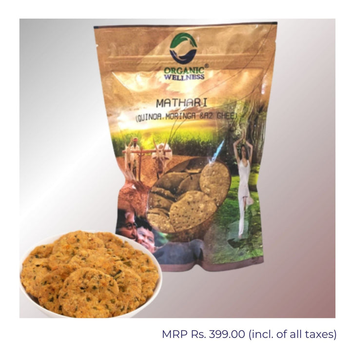 Quinoa Mathri | A2 Ghee & Moringa | Organic Certified | Guilt-Free Snack | 250 GM