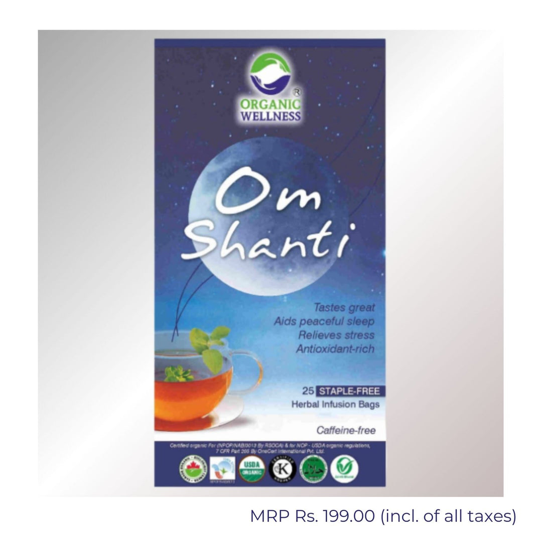 Om Shanti Herbal Tea | Caffeine Free | 25 Staple Free Tea Bags