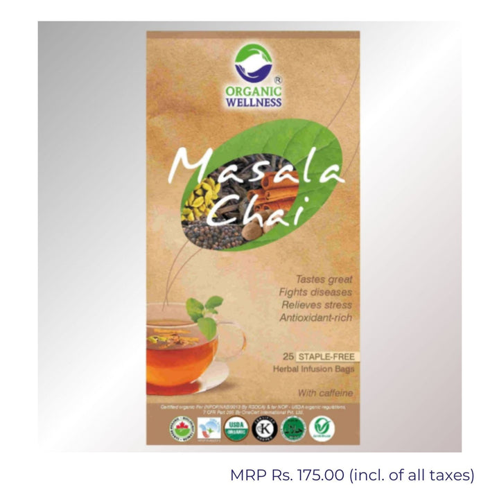 Masala Chai | Black Tea  | Caffeine Free | 25 Staple Free Tea Bags