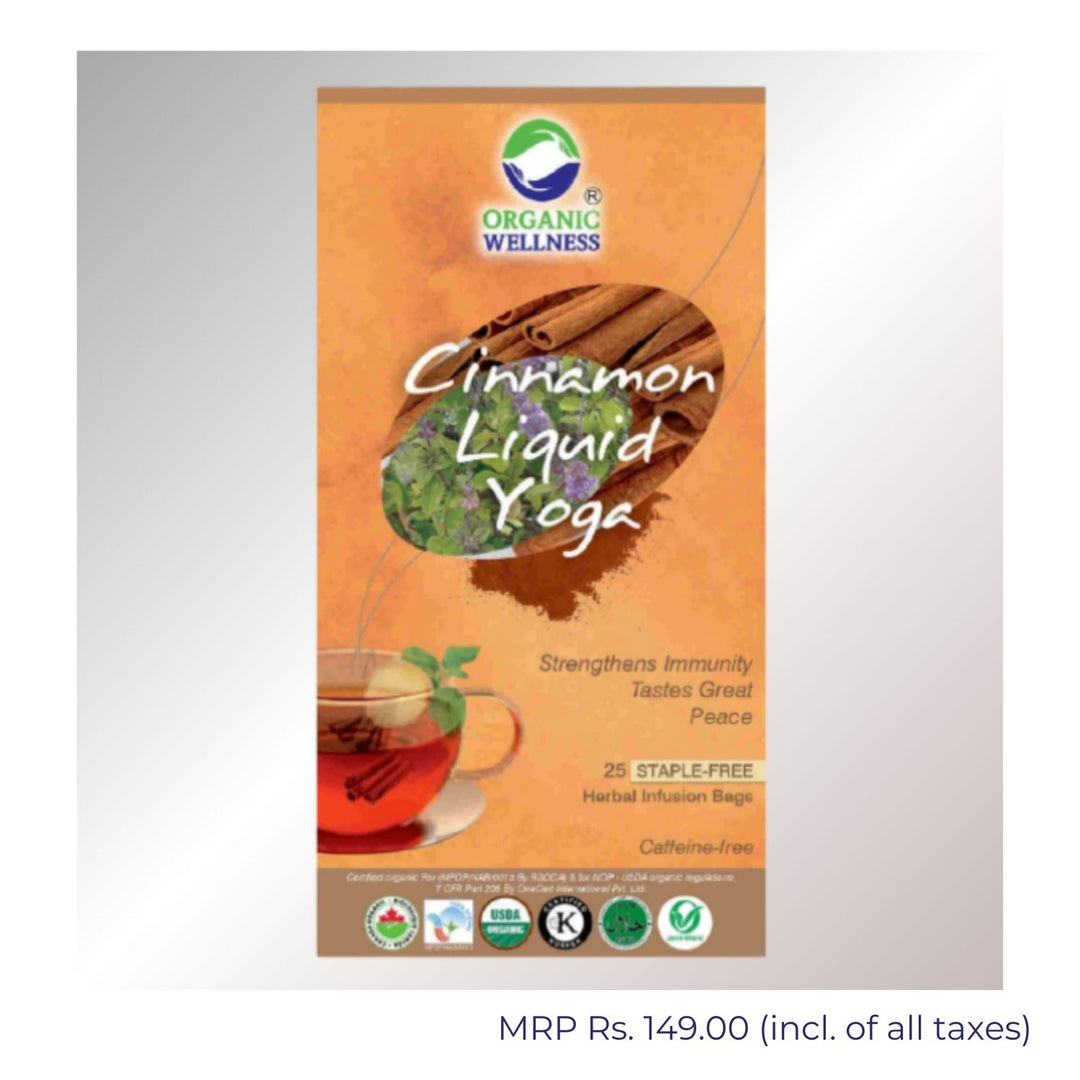 Cinnamon Liquid Yoga Herbal Tea | Caffeine-Free | 25 Staple Free Tea Bags