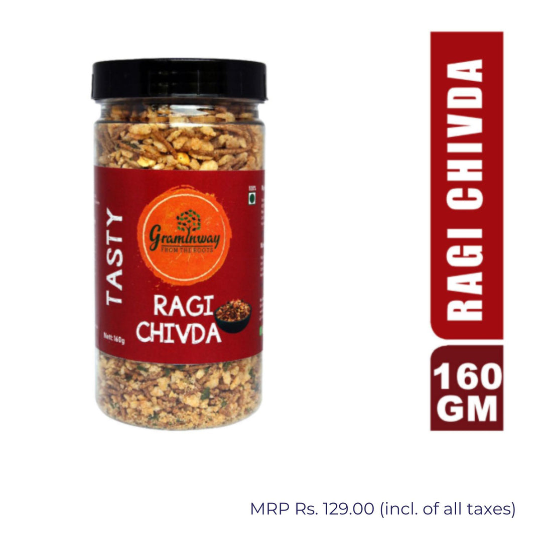 Irresistible Organic Ragi Chivda | Guilt Free Healthy Evening Snack | Jar of 160 GM