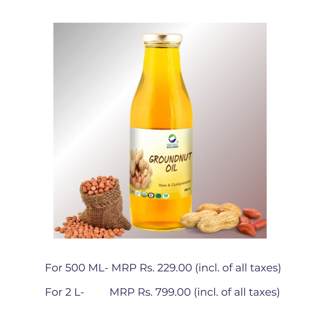 Groundnut Oil (Raw Peanuts Oil) | 100% Pure & Organic | Cold-Pressed