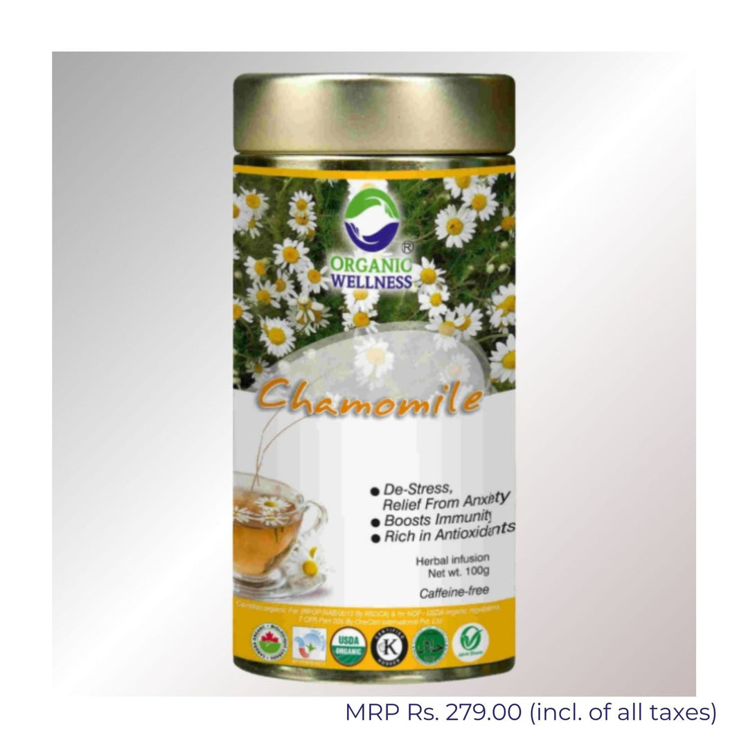 Blossom Chamomile Tea | De-Stress | Caffeine-Free  | 100 GM Tin Pack