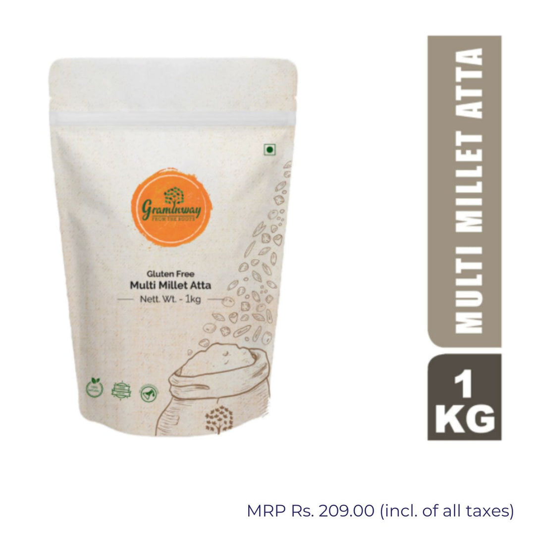 Multi Millet Atta | Nutrition of Jowar, Bajra, Ragi, Navane & Sama | Gluten Free | 1 KG