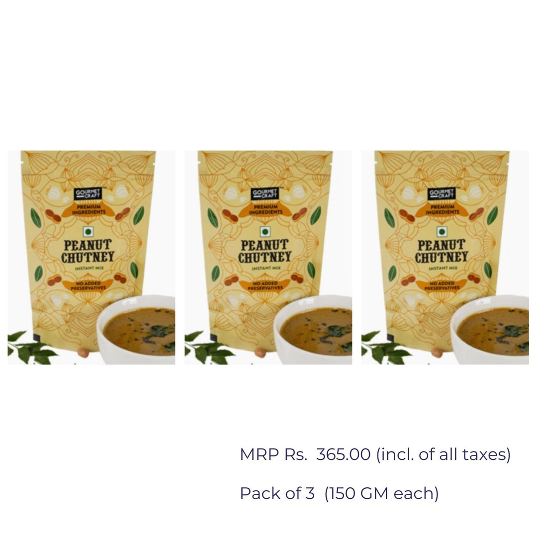 Instant Peanut Chutney Mix | No Preservatives | Easy to Use | Pack of 3