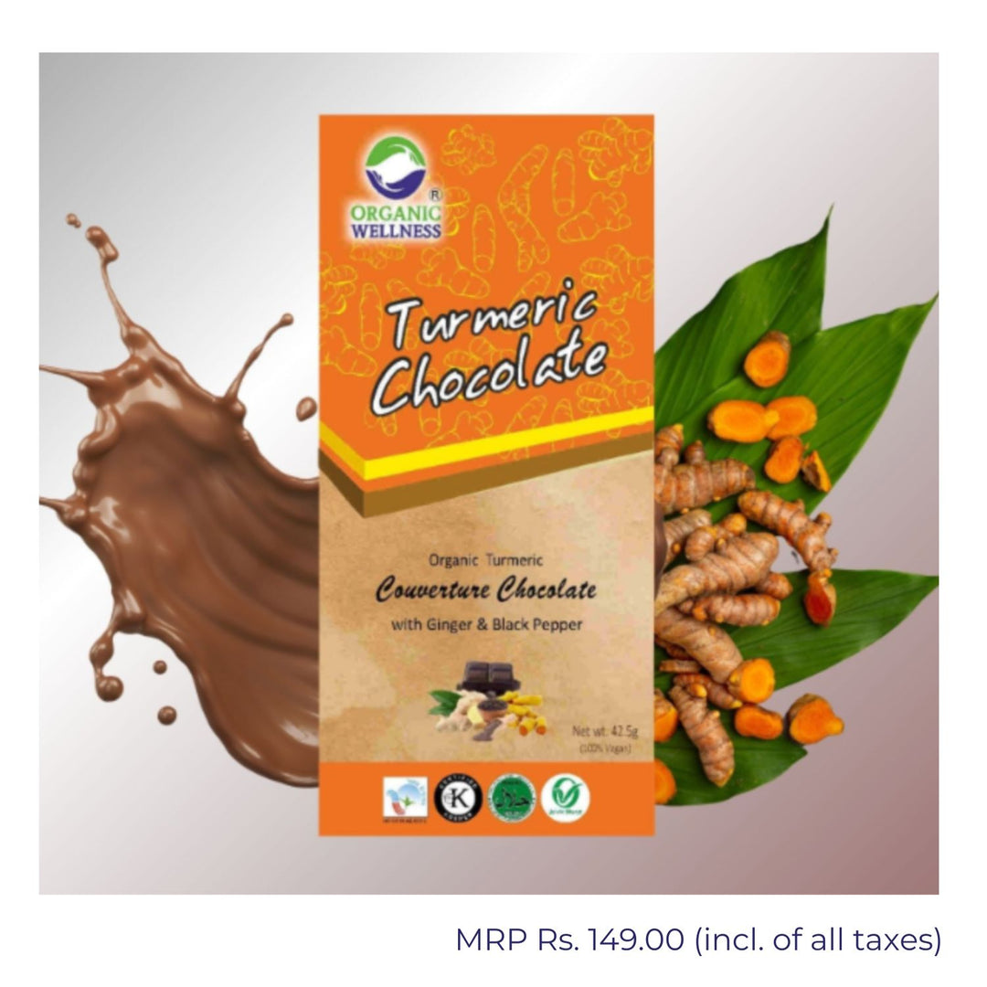 Turmeric Chocolate | Couverture Chocolate | Vegan & Organic | 42.5 GM