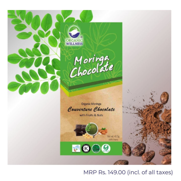 Moringa Chocolate With Fruits & Nuts | Couverture Chocolate | 42.5 GM