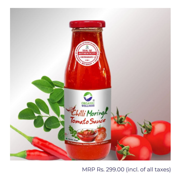 Chilli Moringa Tomato Sauce  | Emulsifier-Free | Low Sugar | 350 GM