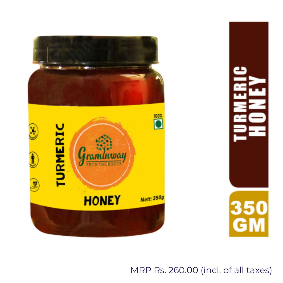 Turmeric Honey | Natural Honey Mixed With Hand Ground Turmeric | 350 GM