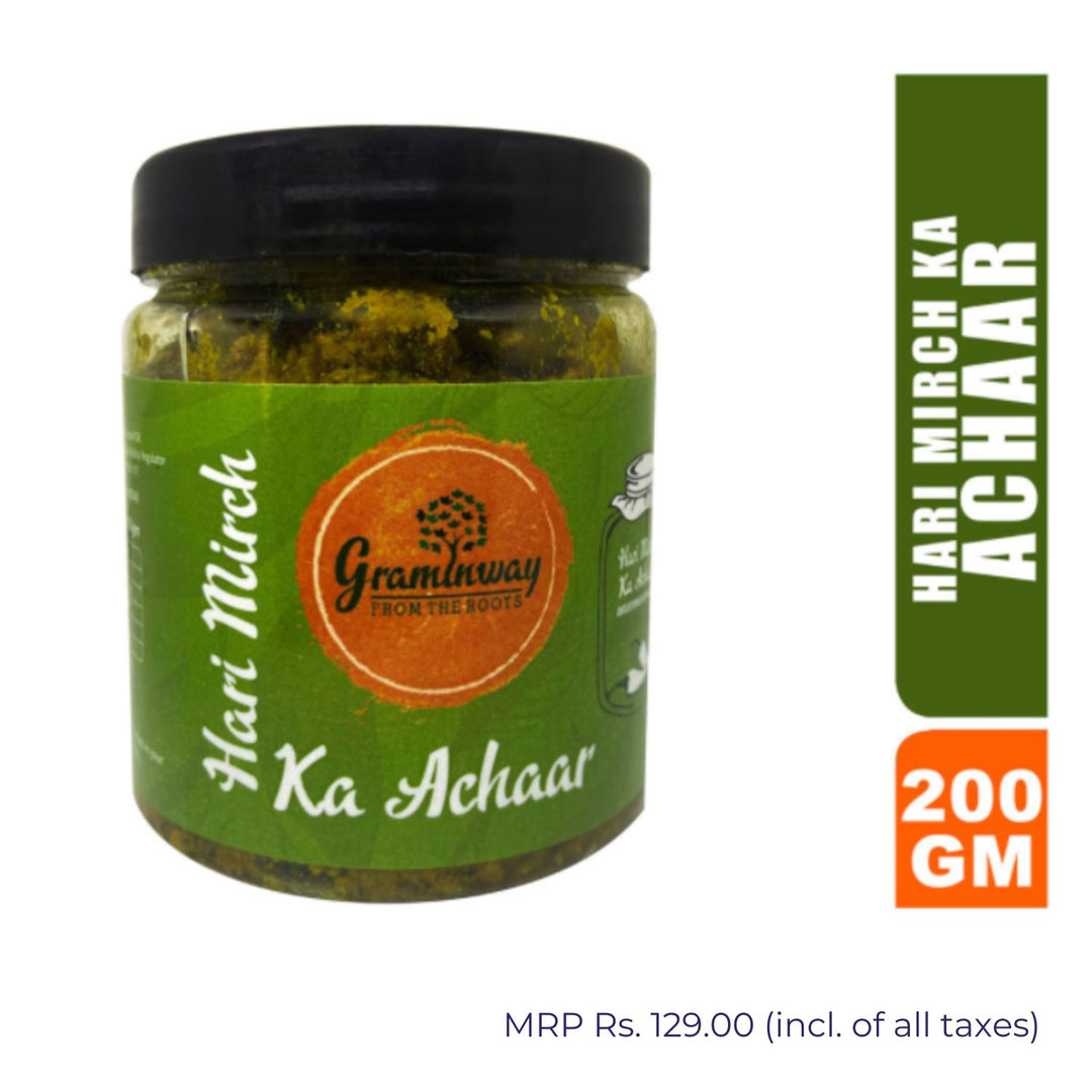 Hari Mirch Achar | Rajasthani Marwari Style | Sourced from Patna | Bottle of 200 GM