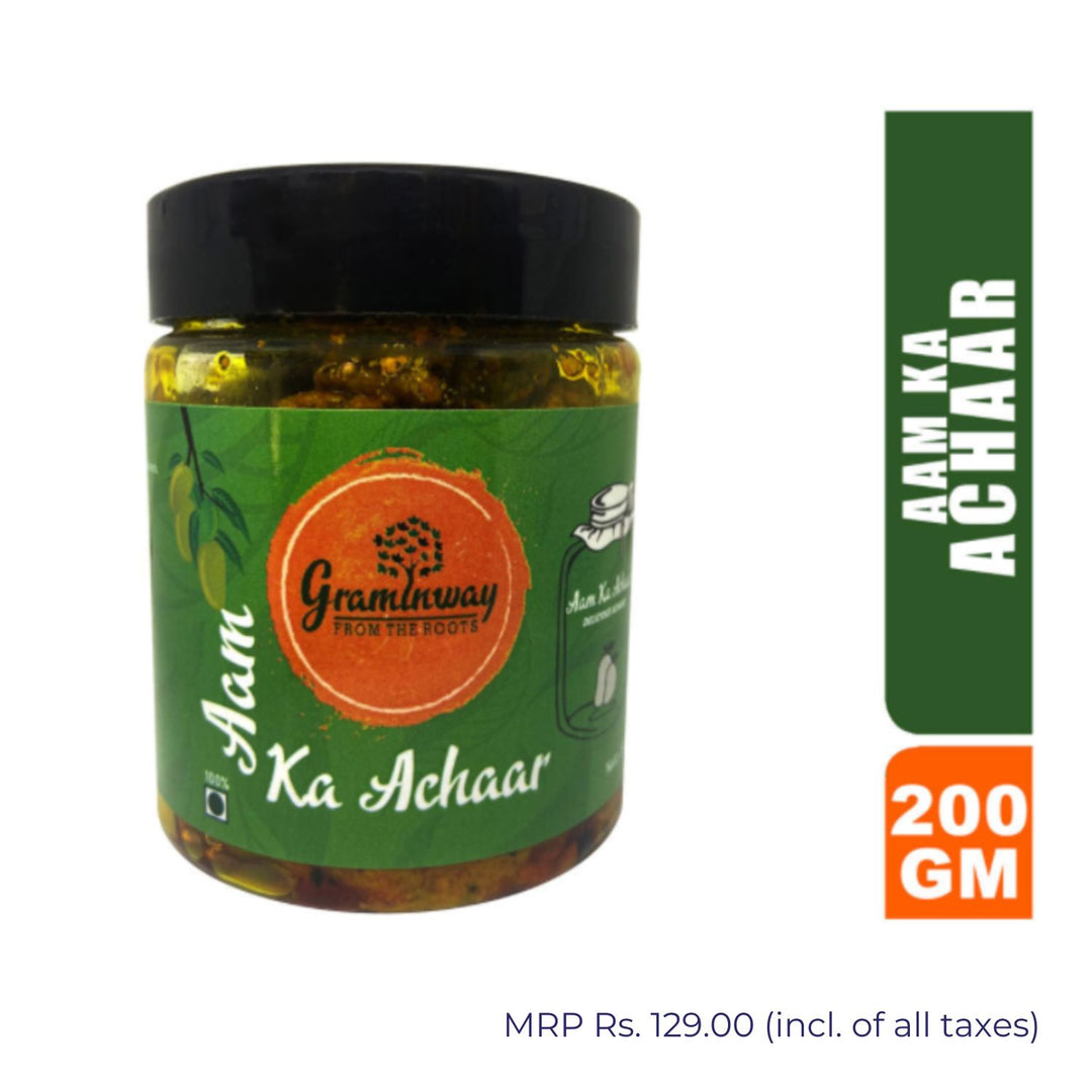 Aam Ka Achar | Made of Hand Picked Mangoes | Savoury Pickle | Bottle of 200 GM