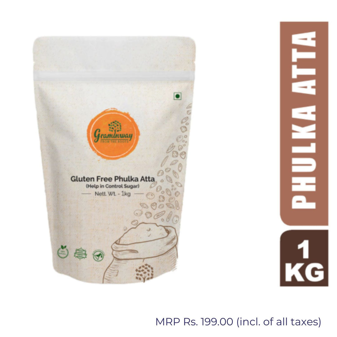 Phulka Atta | Sugar Control & Gluten Free | Rajgira, Jowar, Tapioca Flour Combo | 1 KG