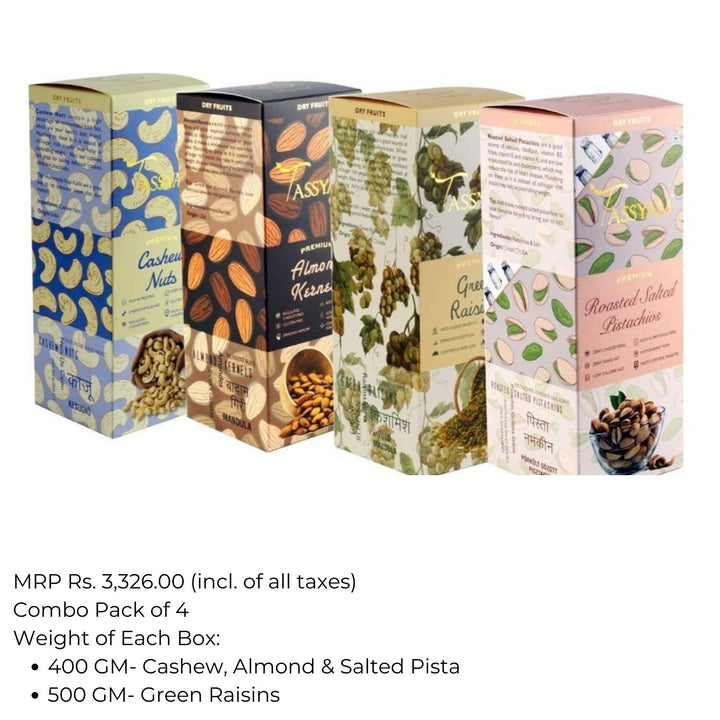 Dry Fruit Gift Set | Assorted Dry Fruits | Healthy Gifting | Box Of 4