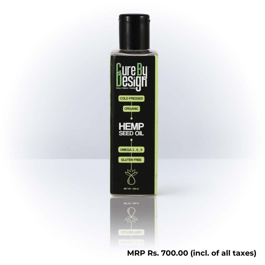 Hemp Seed Pure Cold Pressed Oil | Organic | Omega 3, 6, 9 | Gluten Free | 200 ML