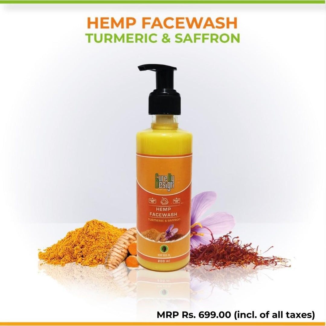 Hemp, Saffron & Turmeric Face Wash | Acne Control | Detoxifying | 200 ML