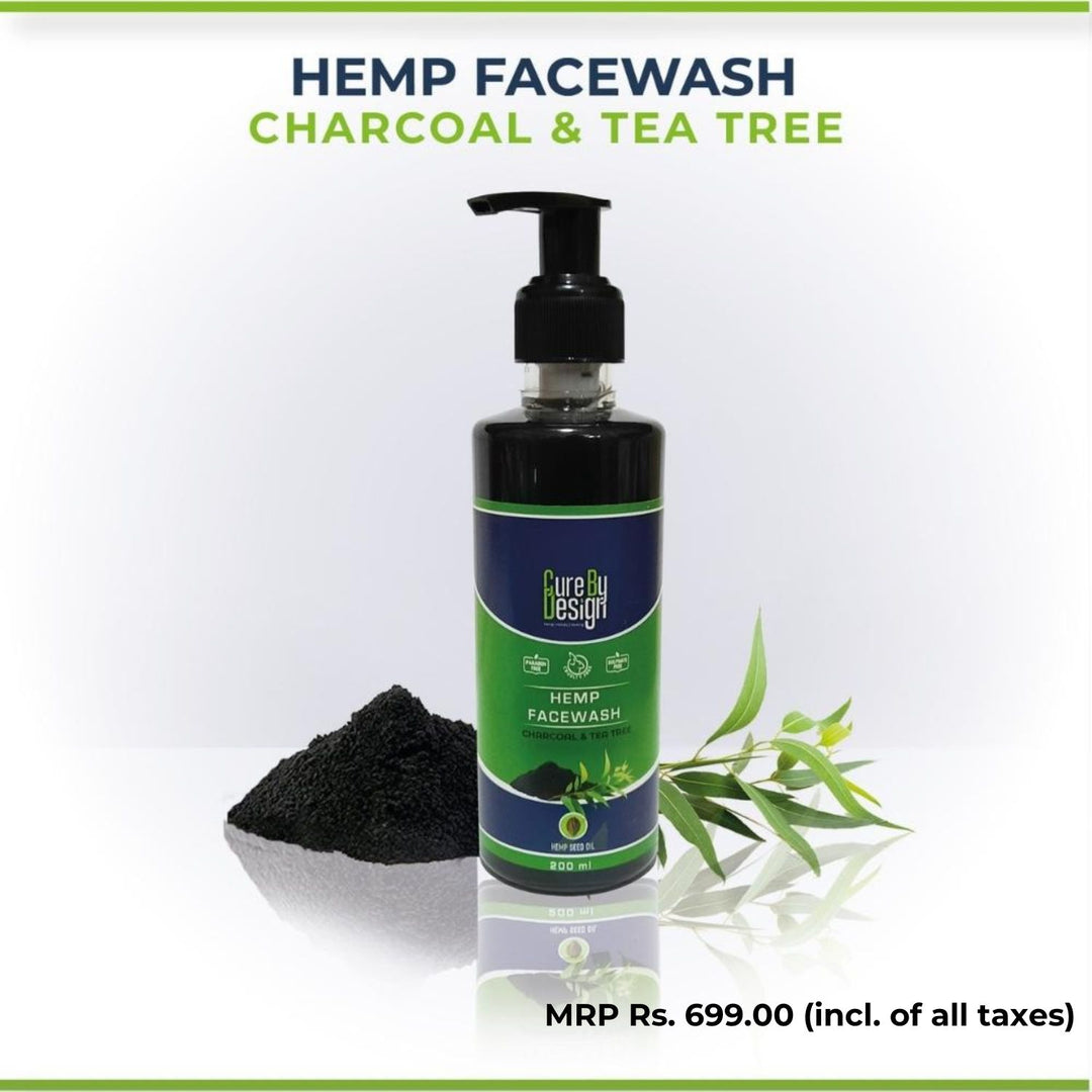 Hemp, Charcoal & Tea Tree Oil Facewash | Acne Control | Detoxifying | 200 ML