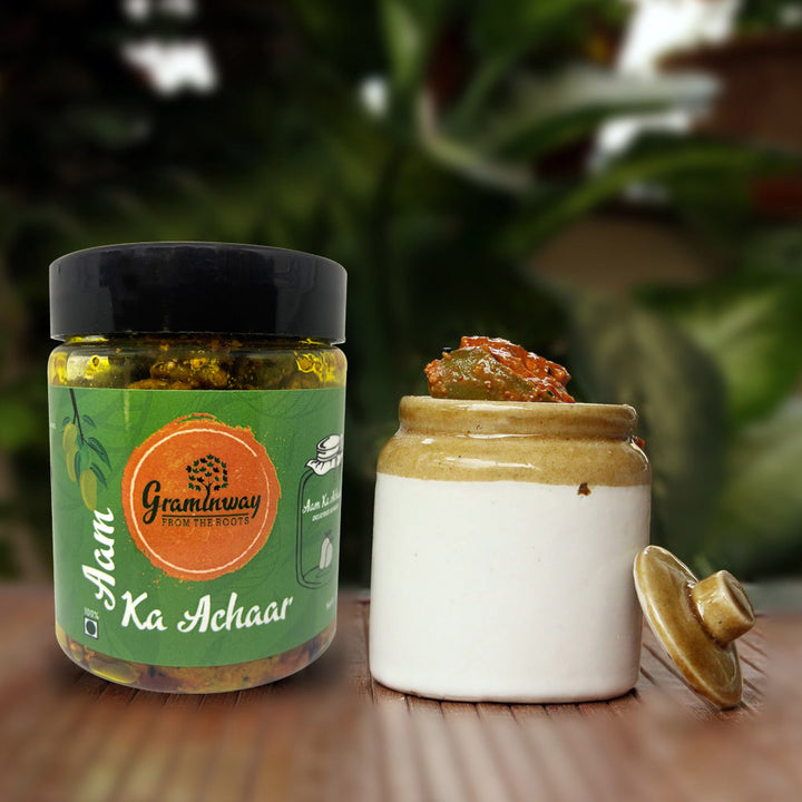 Aam Ka Achar | Made of Hand Picked Mangoes | Savoury Pickle | Bottle of 200 GM