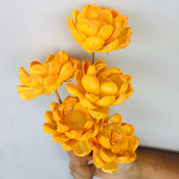 Marigold Yellow Sola Flower | Home Decor | Gifting | Table Decor