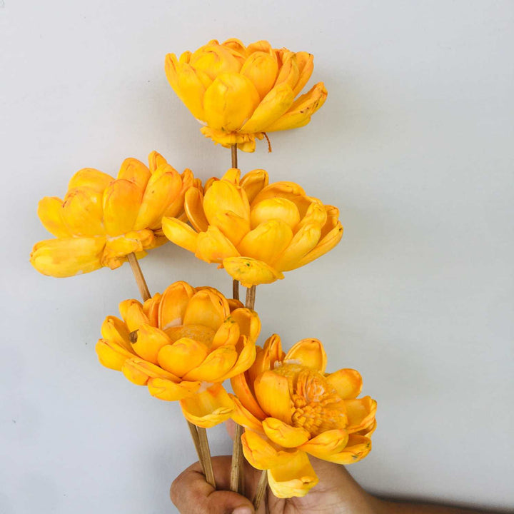 Marigold Yellow Sola Flower | Home Decor | Gifting | Table Decor