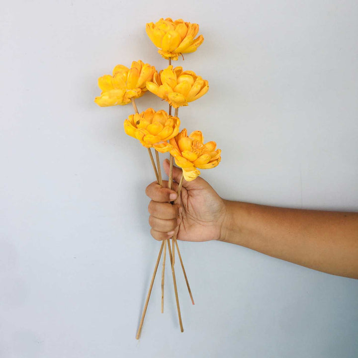 Marigold Yellow Sola Flower | Home Decor | Gifting | Table Decor