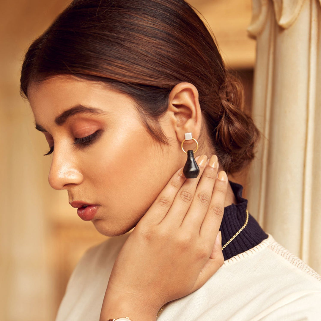 Mehrab Earring | 22 Kt Gold and Silver Plated Brass | Hand-Crafted | Sustainable