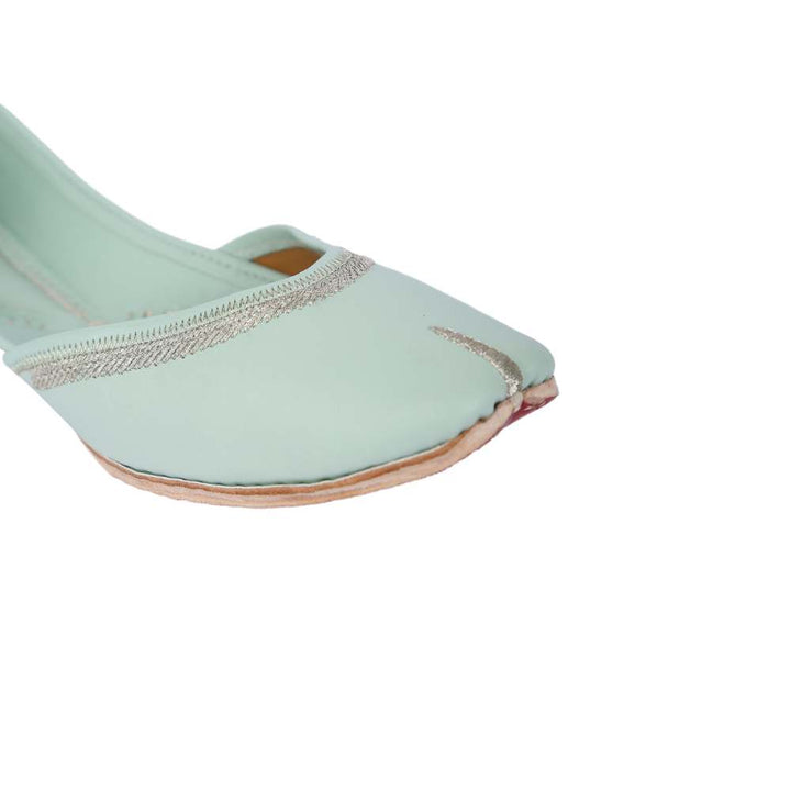 Mint Green Jutti | Exquisitely Crafted | Summery Casual  Day Wear