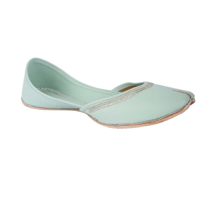Mint Green Jutti | Exquisitely Crafted | Summery Casual  Day Wear