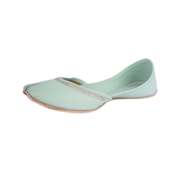Mint Green Jutti | Exquisitely Crafted | Summery Casual  Day Wear