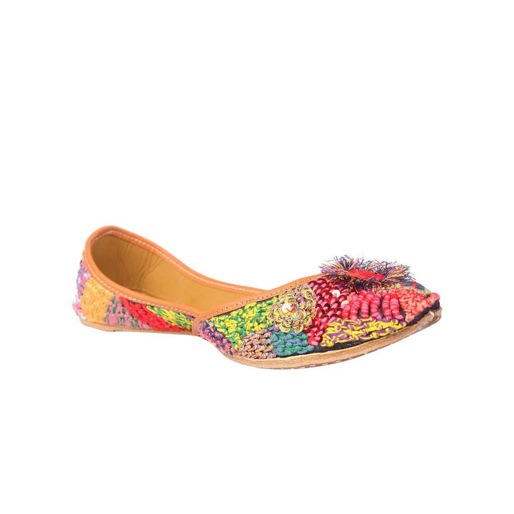 Multi Coloured Jutti | Intricately Embroidered For Wedding Functions