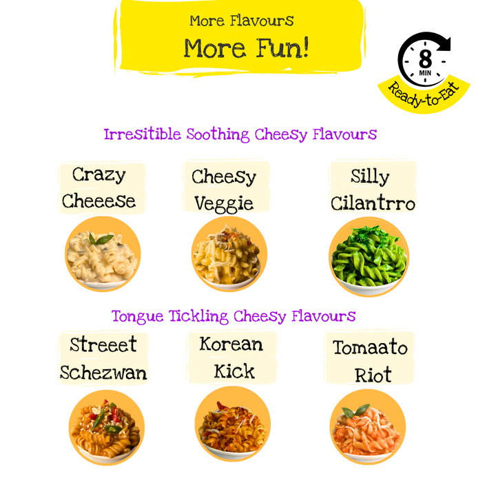 Ready To Eat Meal | Cheesy Veggie Pasta Set of 3 | Freeze Dried | 8 Mins Ready | Travel Friendly | OTT Series Add-on