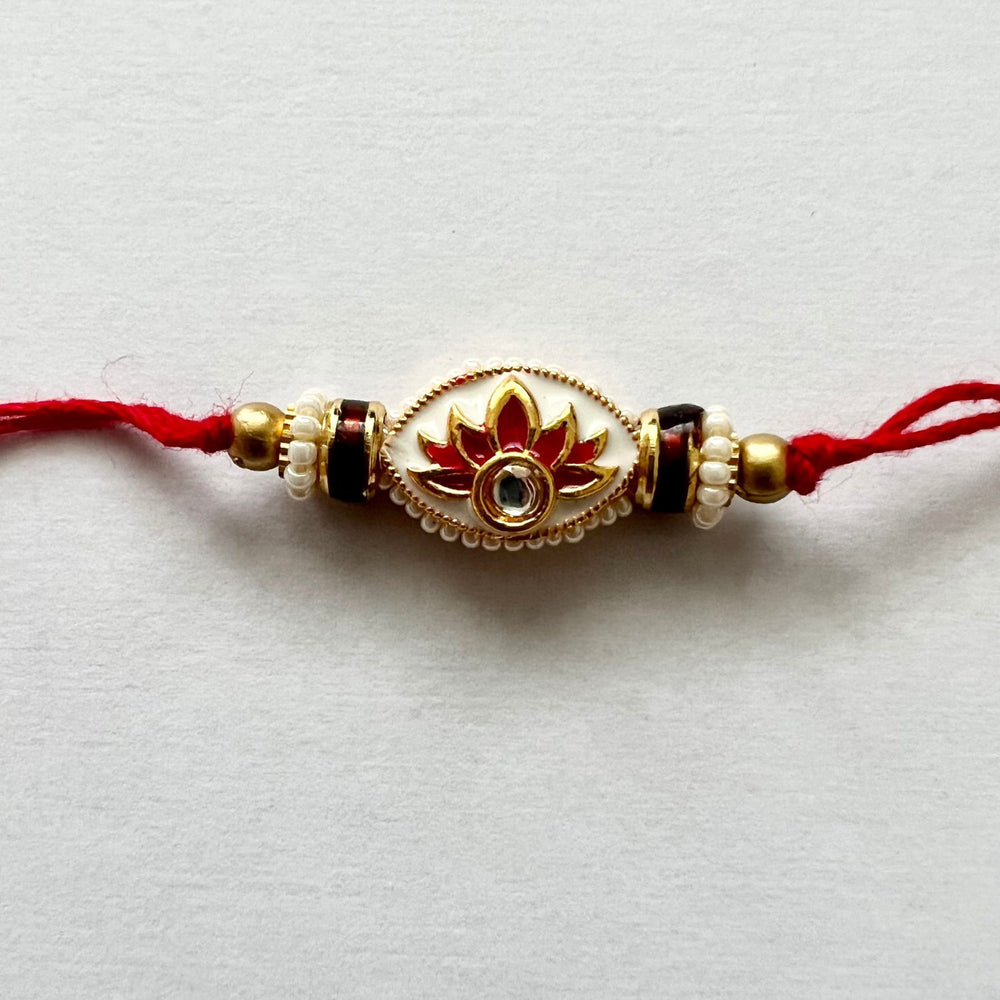 Neerja Meenakari Traditional Rakhi | Hand-Crafted | Gorgeous Red