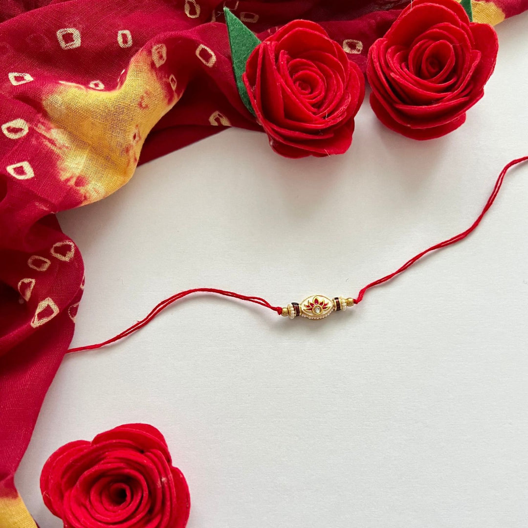 Neerja Meenakari Traditional Rakhi | Hand-Crafted | Gorgeous Red