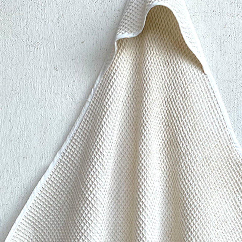 Off-White Waffle Hooded Towel For Kids | Cotton | Set of 3