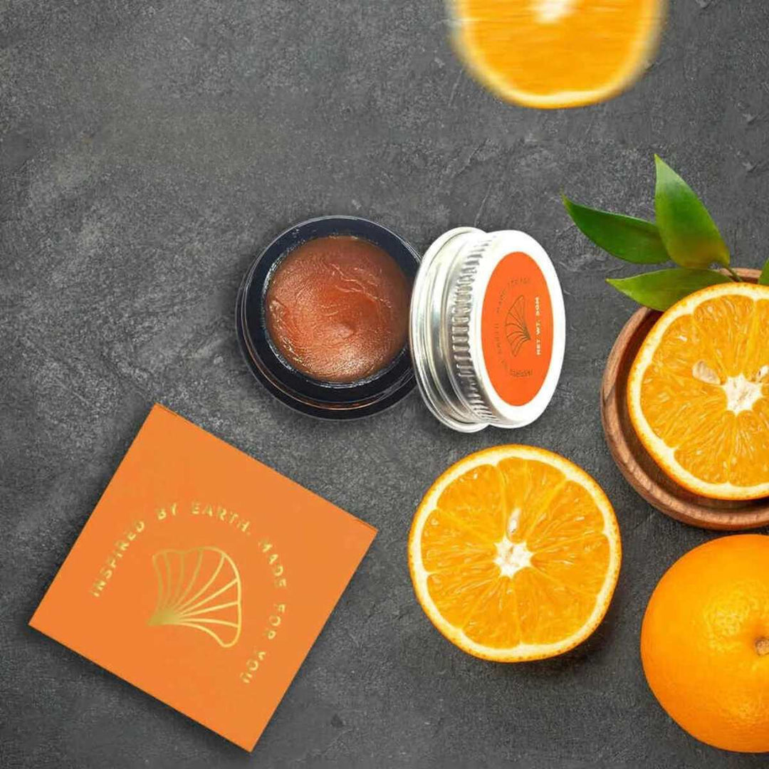 Orange Lip Balm, Essential Oil infused with Shea Butter, Softens lips, Chapped Lips,  No paraben, No mineral oil,  Everyday use lip balm, restores natural colour of lips, men lip balm, women lip balm