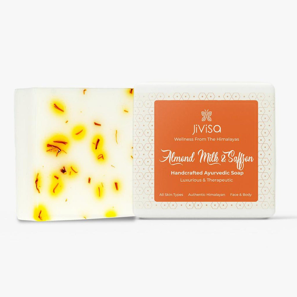 Almond Milk & Saffron Soap | For Skin Enrichment & Glow | Cruelty Free | 100 GM