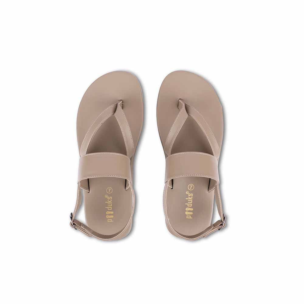 Dark Beige Flat Sandal For Men | Playful Fusion of Style and Sustainability