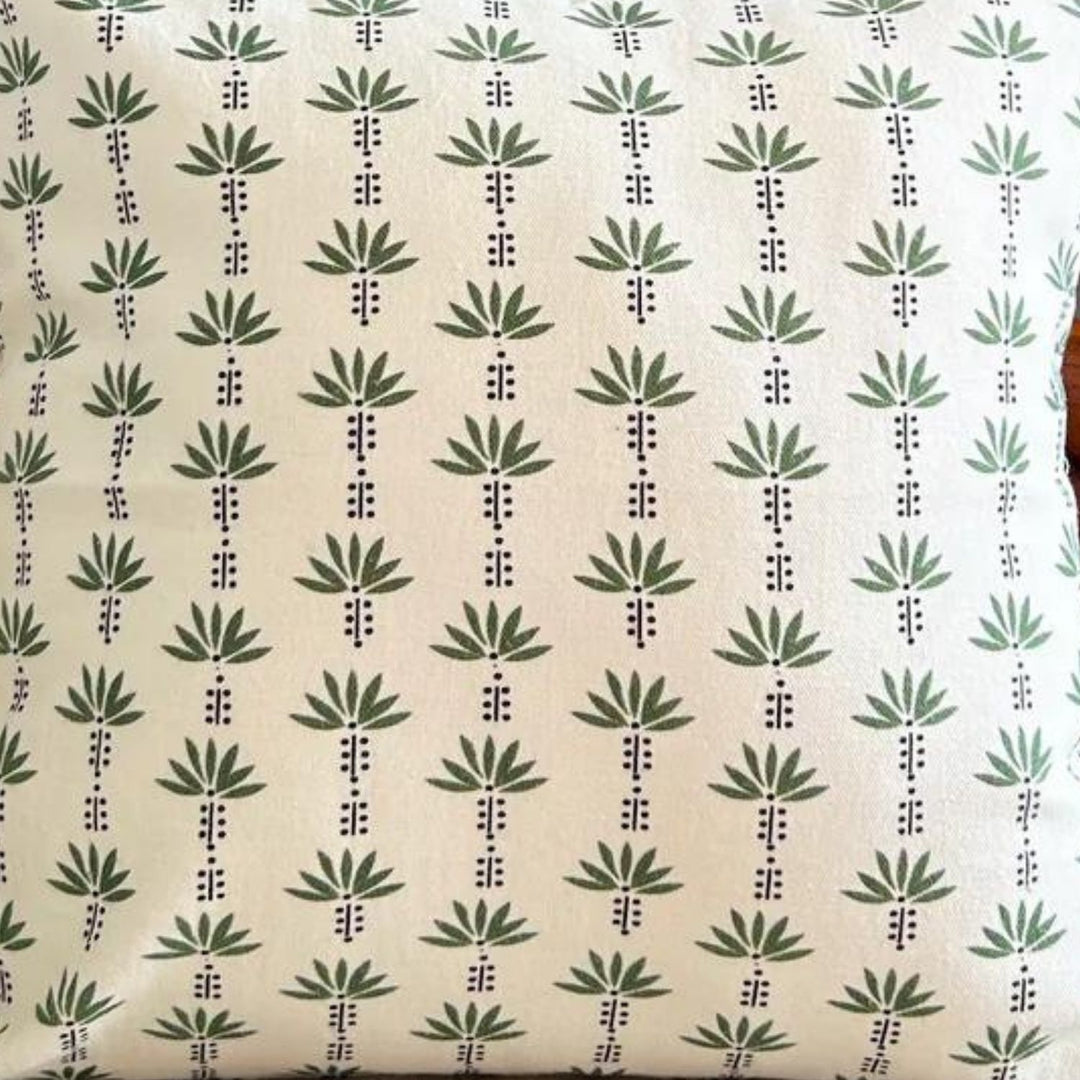 Palm Trees Printed Off White Cushion Covers| Set Of 2 | 16 x 16 Inch